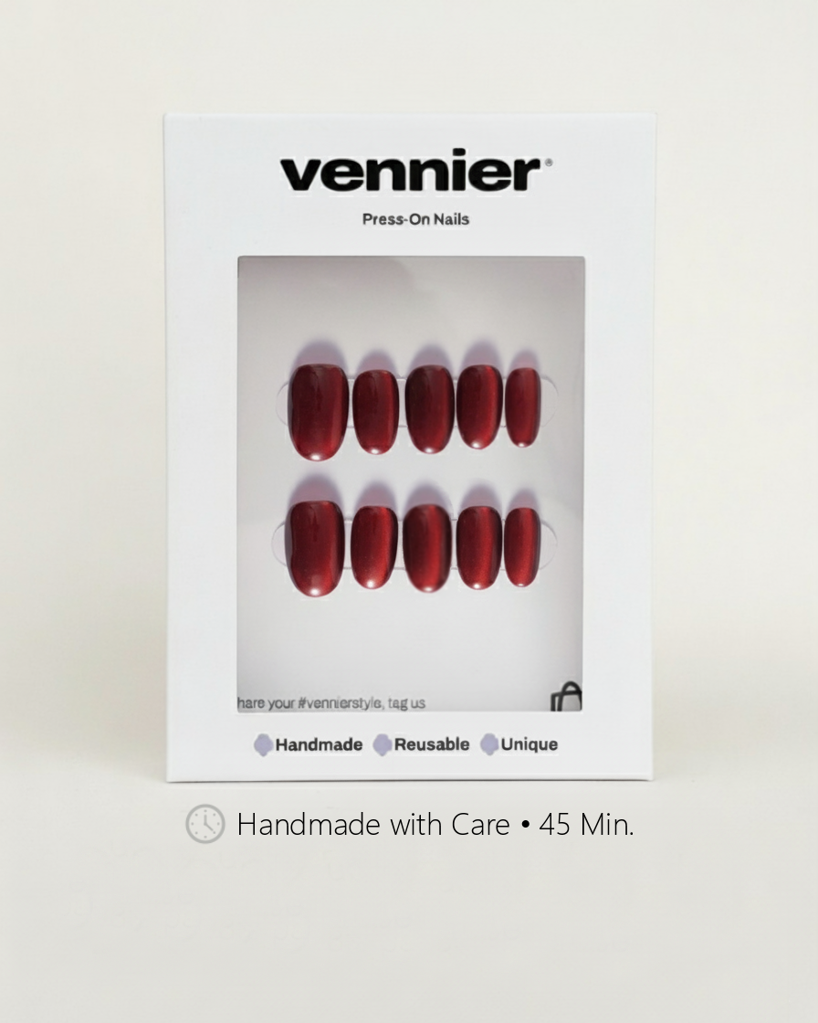 Ruby Flame Cat Eye Press Ons