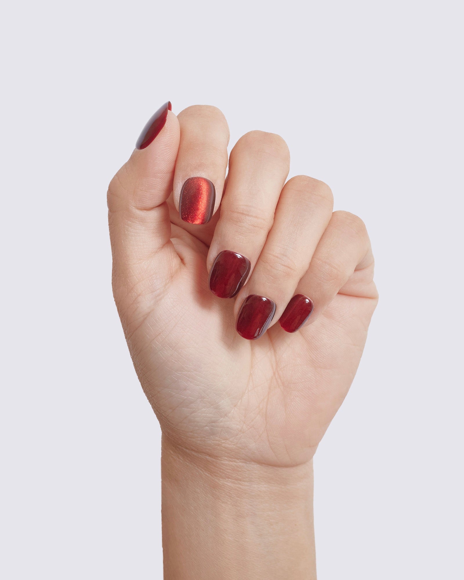 Ruby Flame Cat Eye Press Ons