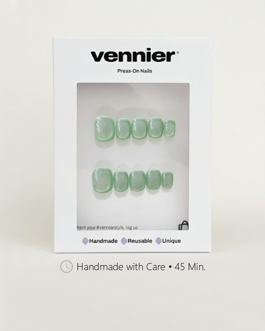 Mint Cat Eye Press Ons