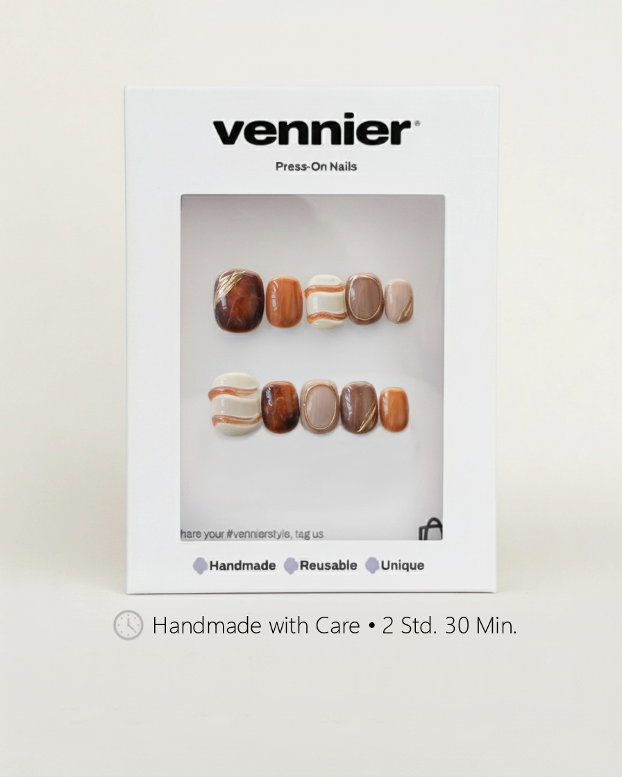 Toffee Swirl 3D Press Ons