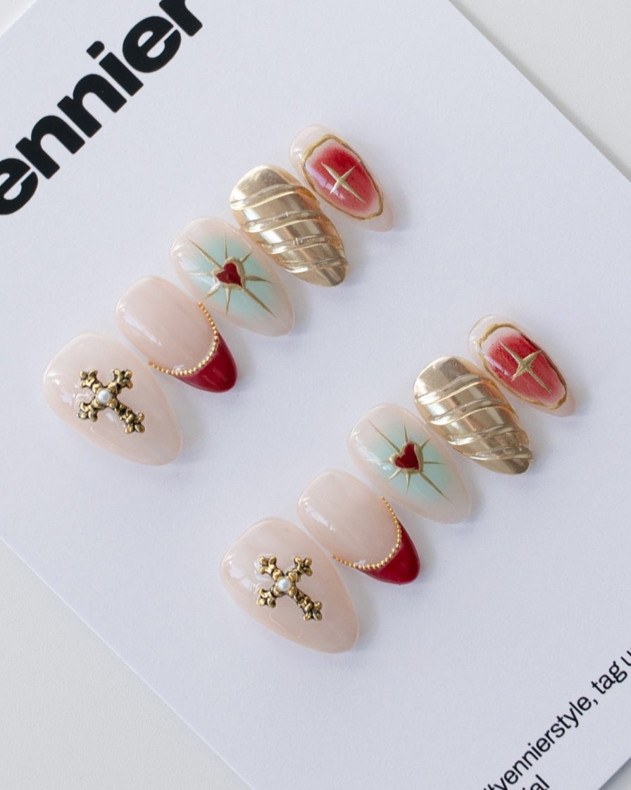 Golden Veil 3D Press Ons