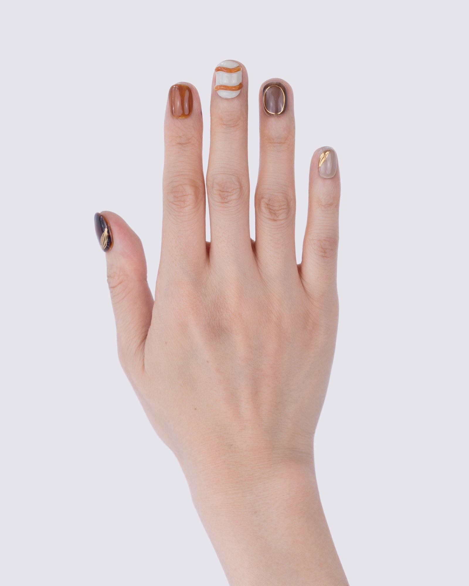 Toffee Swirl 3D Press Ons