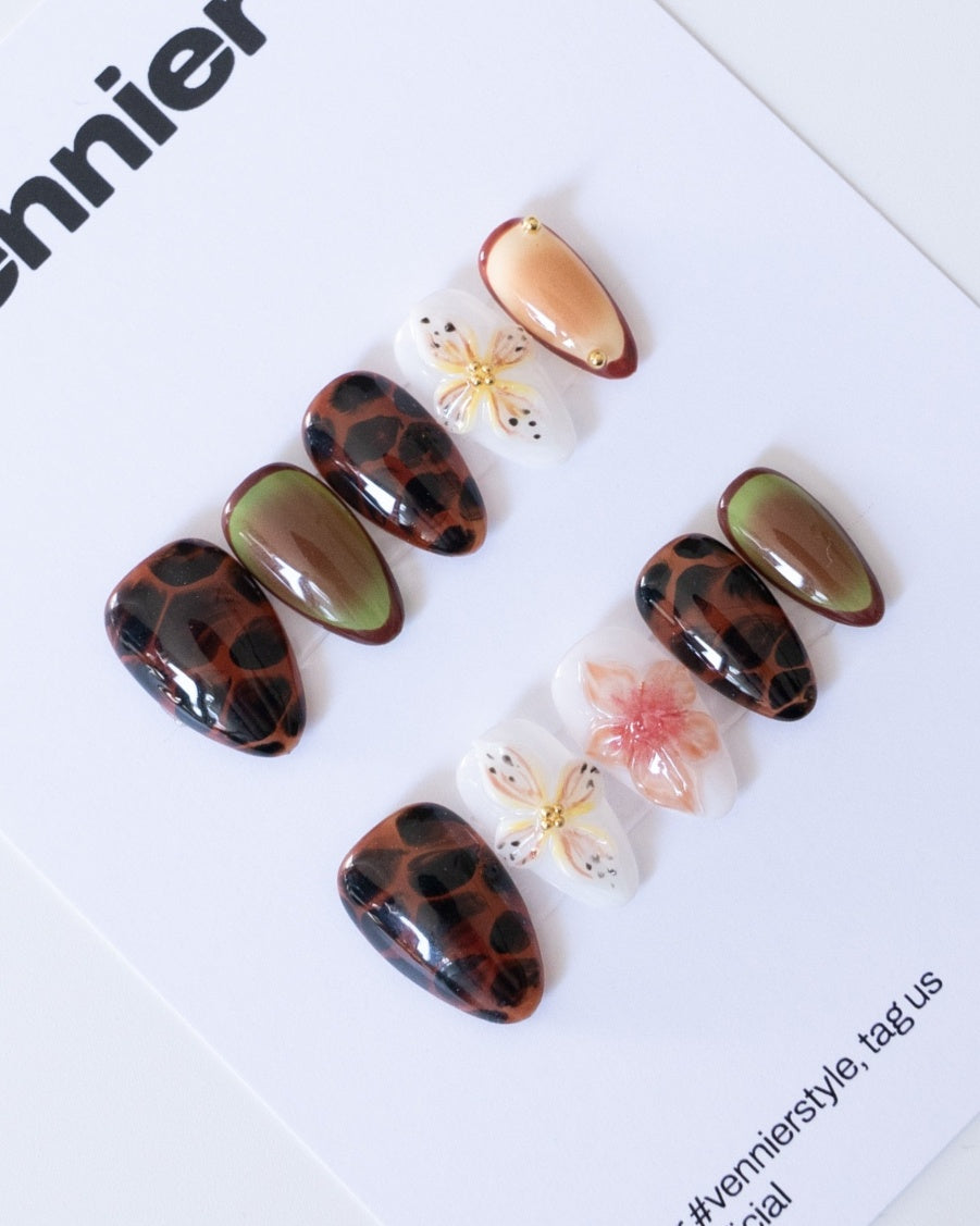 Tortoise Bloom 3D Press Ons