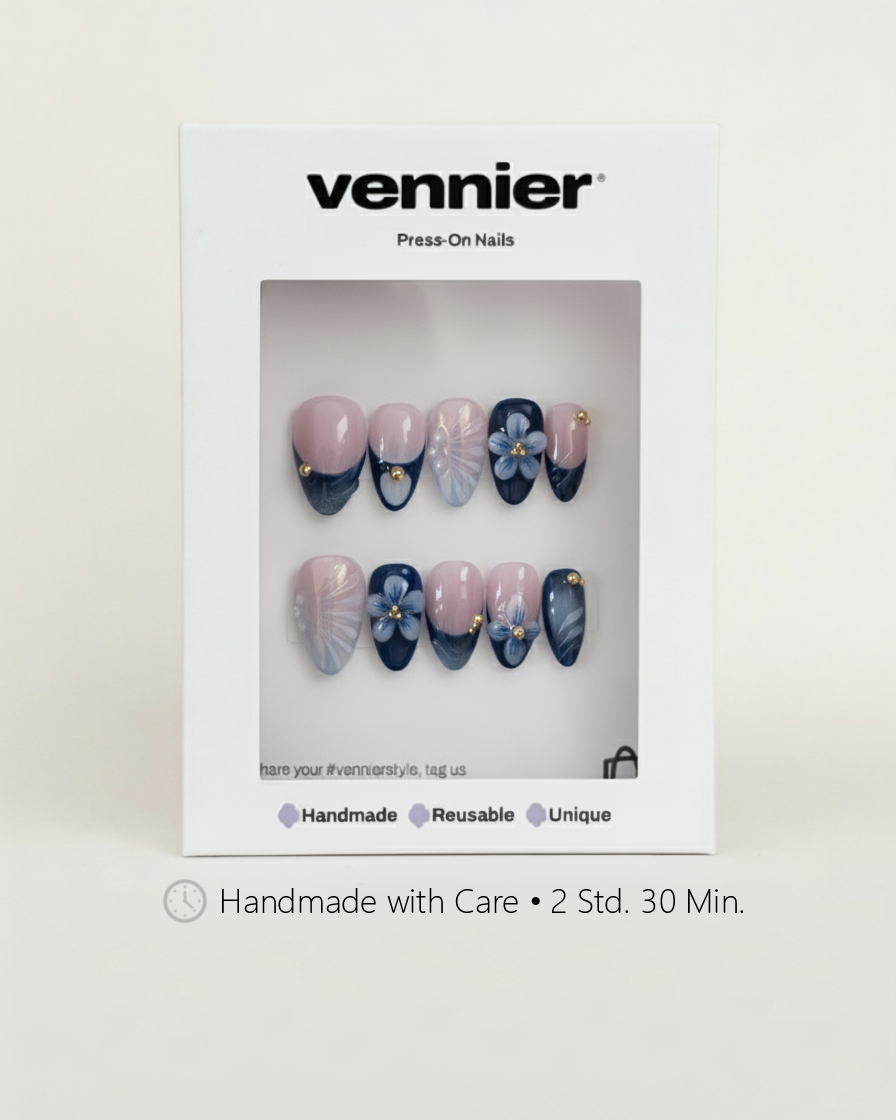 Navy Tide 3D Press Ons