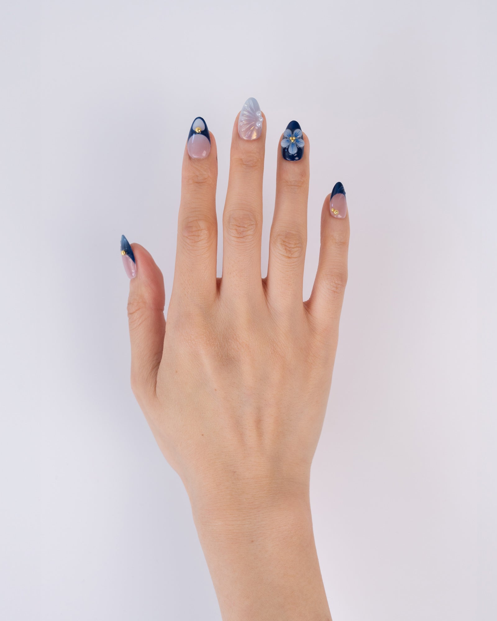Navy Tide 3D Press Ons