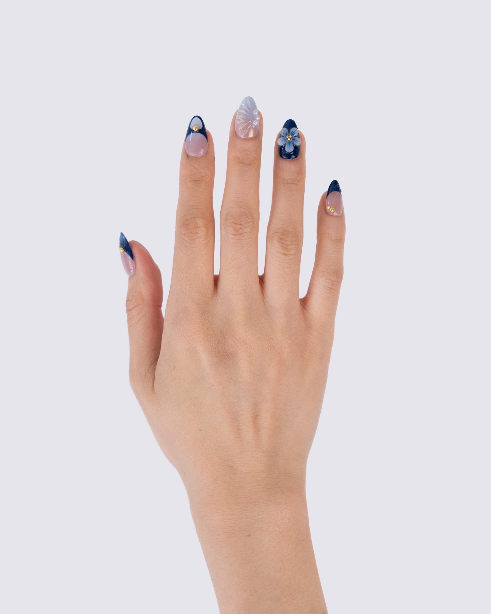 Navy Tide 3D Press Ons