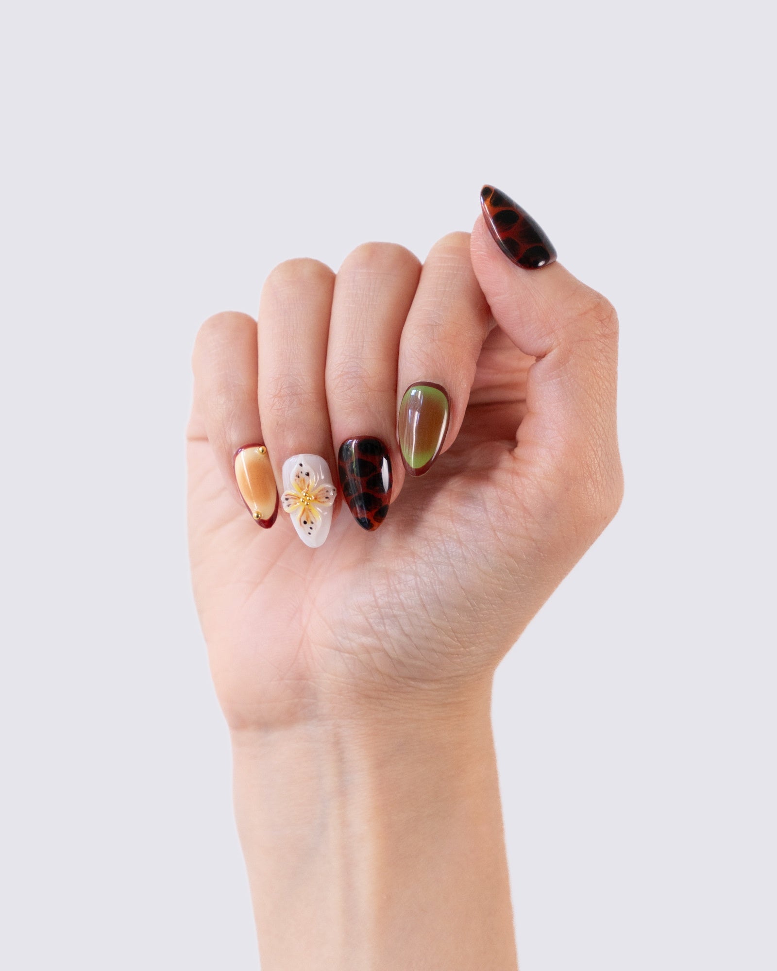 Tortoise Bloom 3D Press Ons