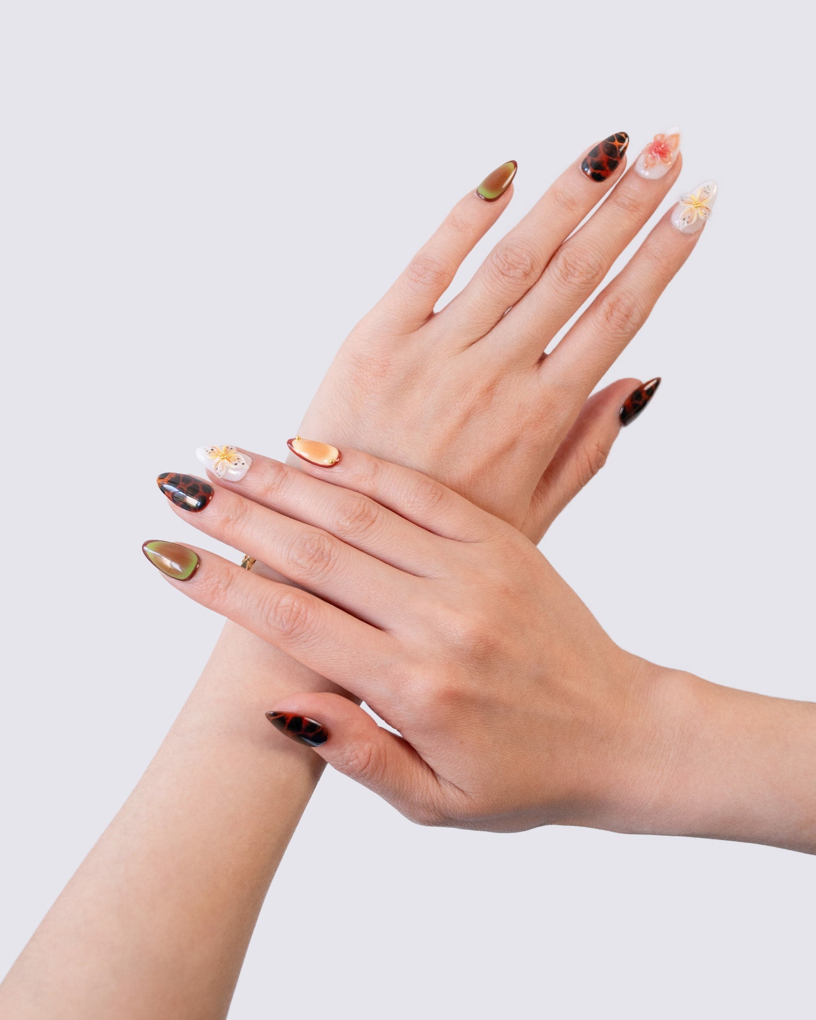 Tortoise Bloom 3D Press Ons