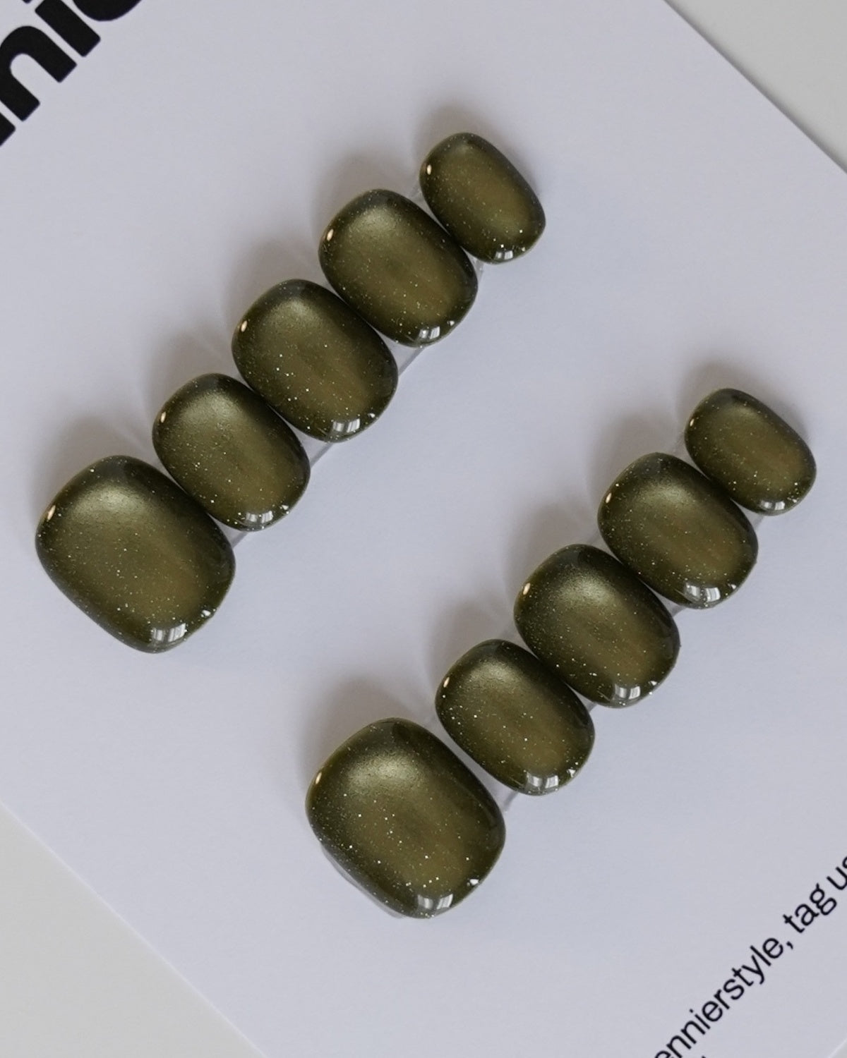 Olive Cat Eye Press Ons