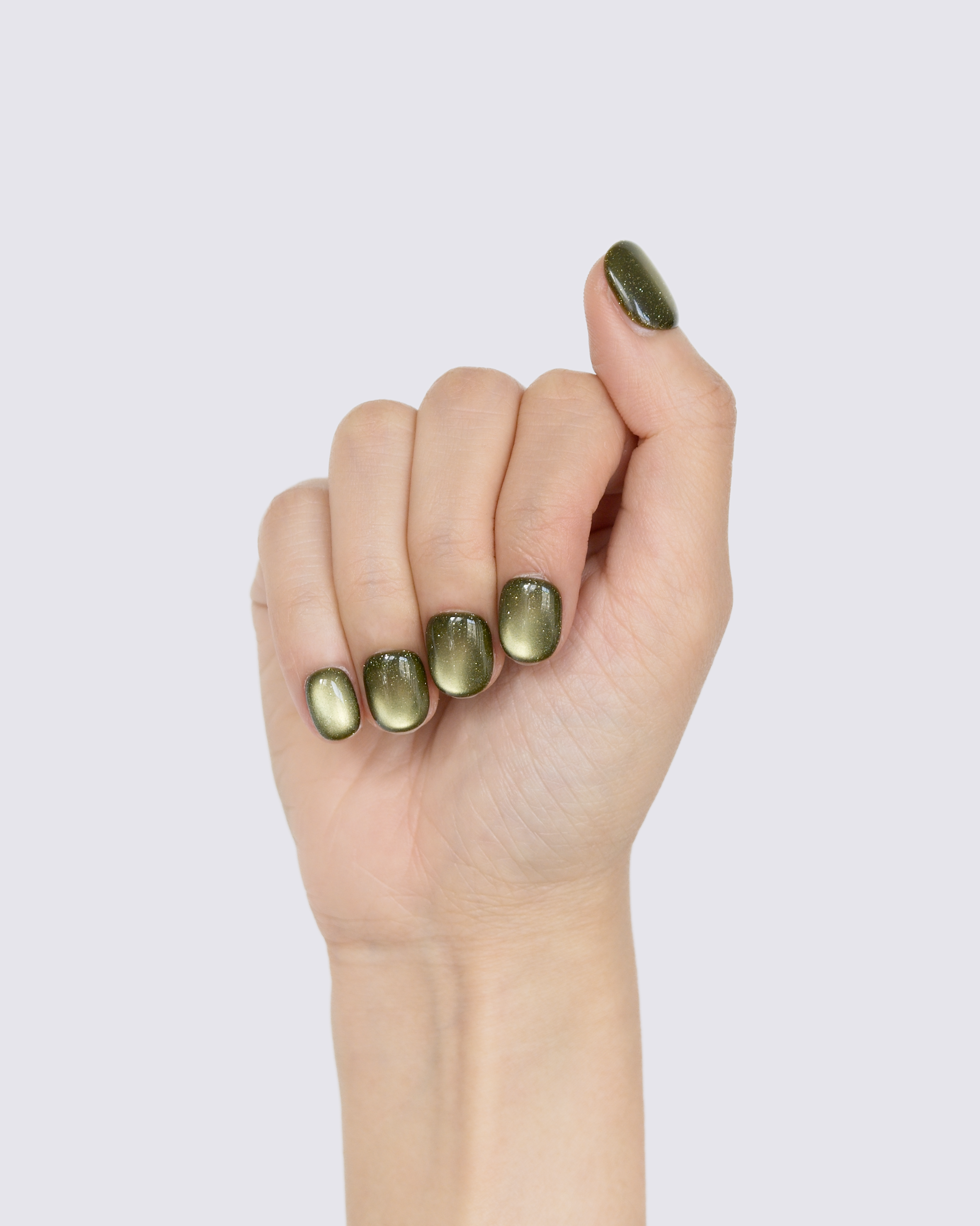 Olive Cat Eye Press Ons