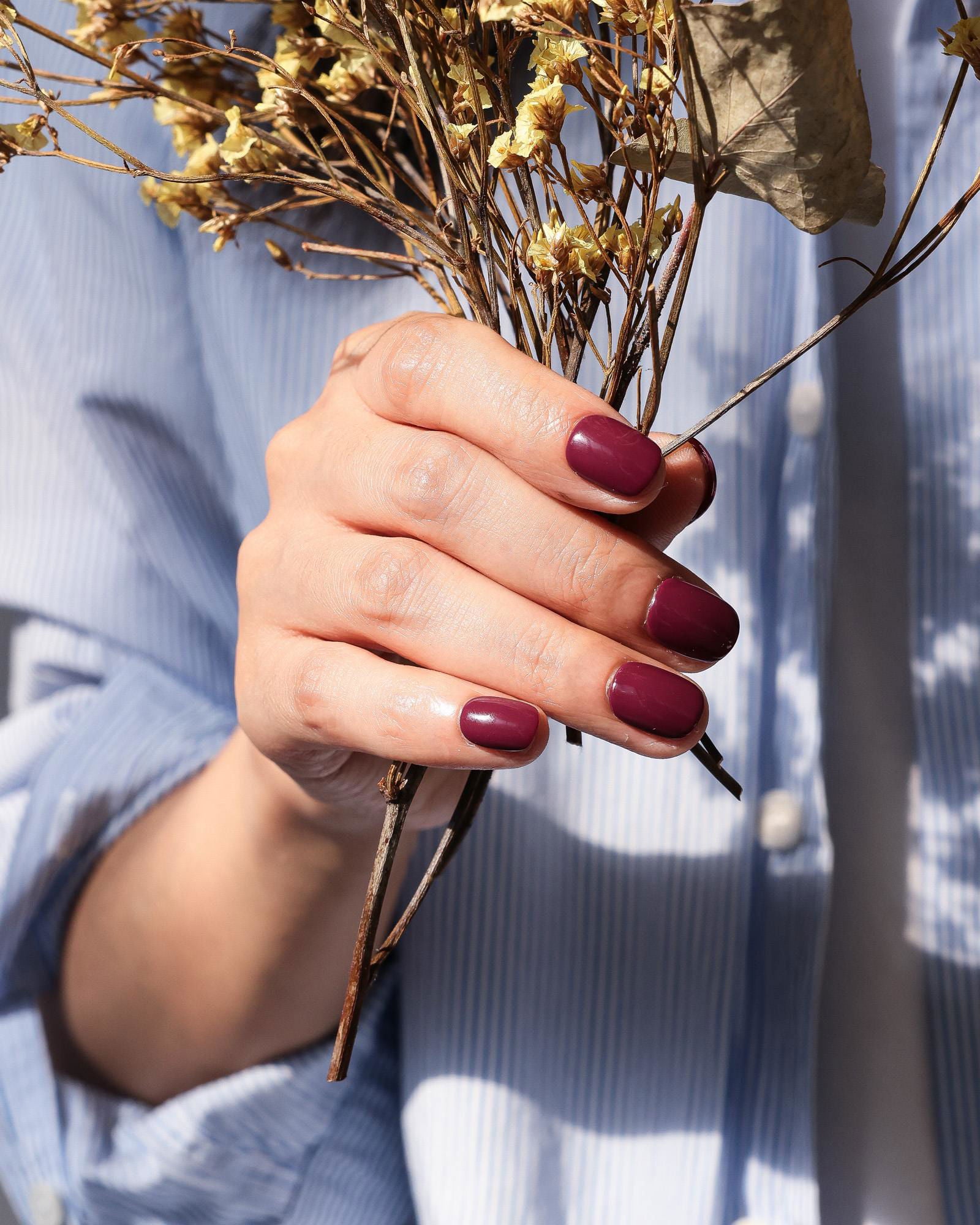 Merlot Wine Press On Nails - Vennier -