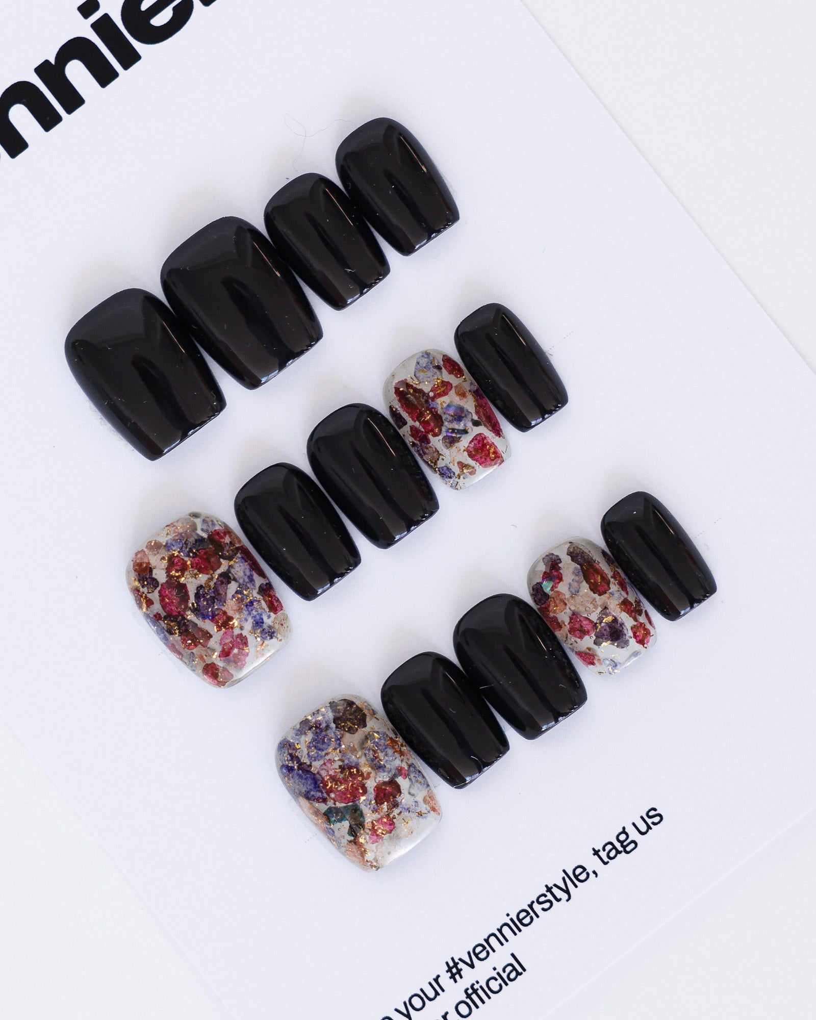 Midnight Gem Press On Nails - Vennier -