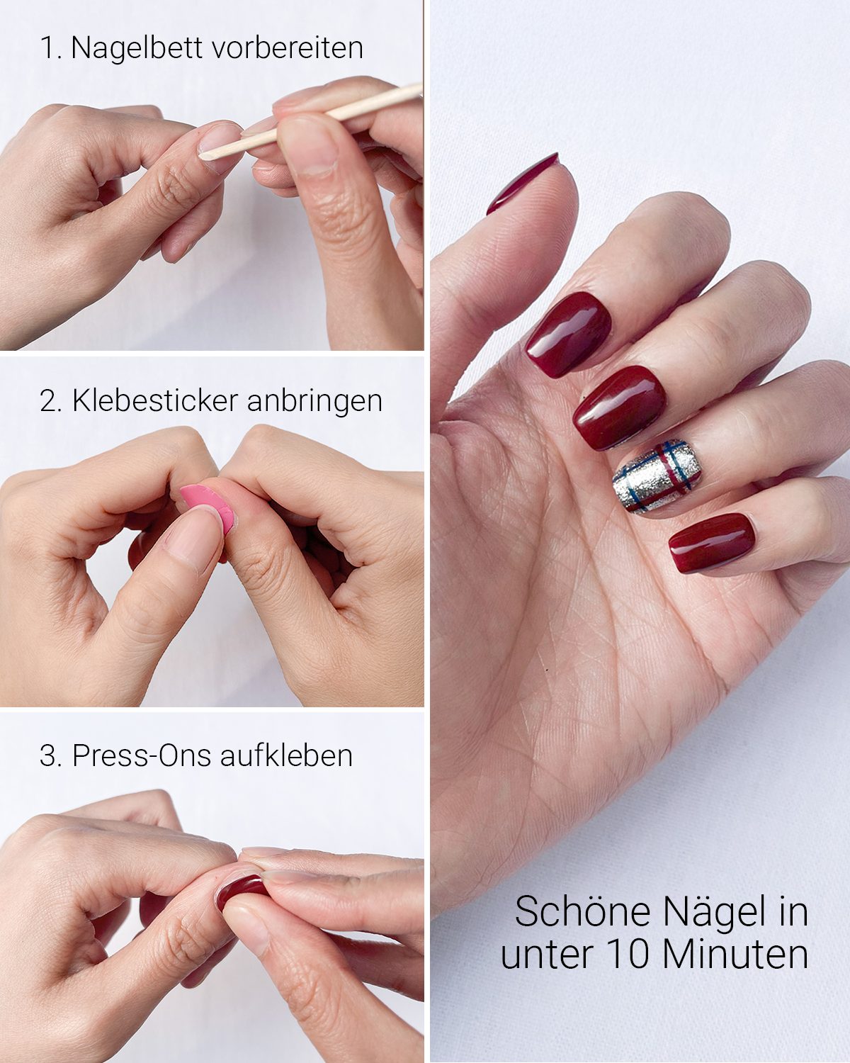 French Light Chrome Press Ons