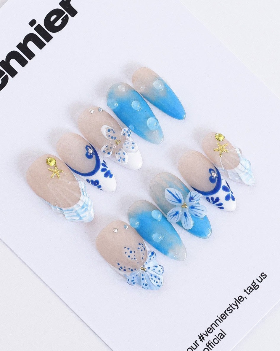 Seaside Serenity 3D Press Ons