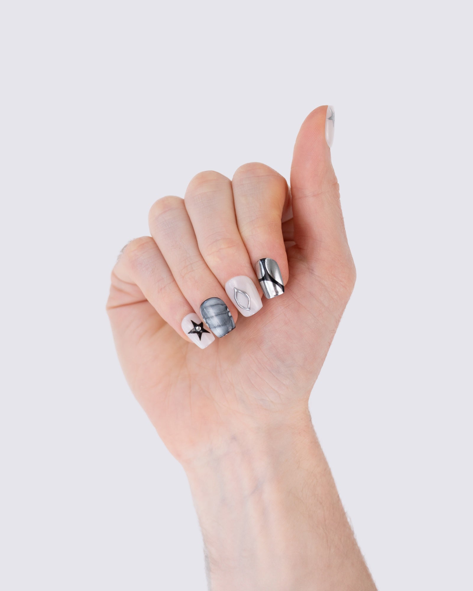 Steel Star 3D Press Ons