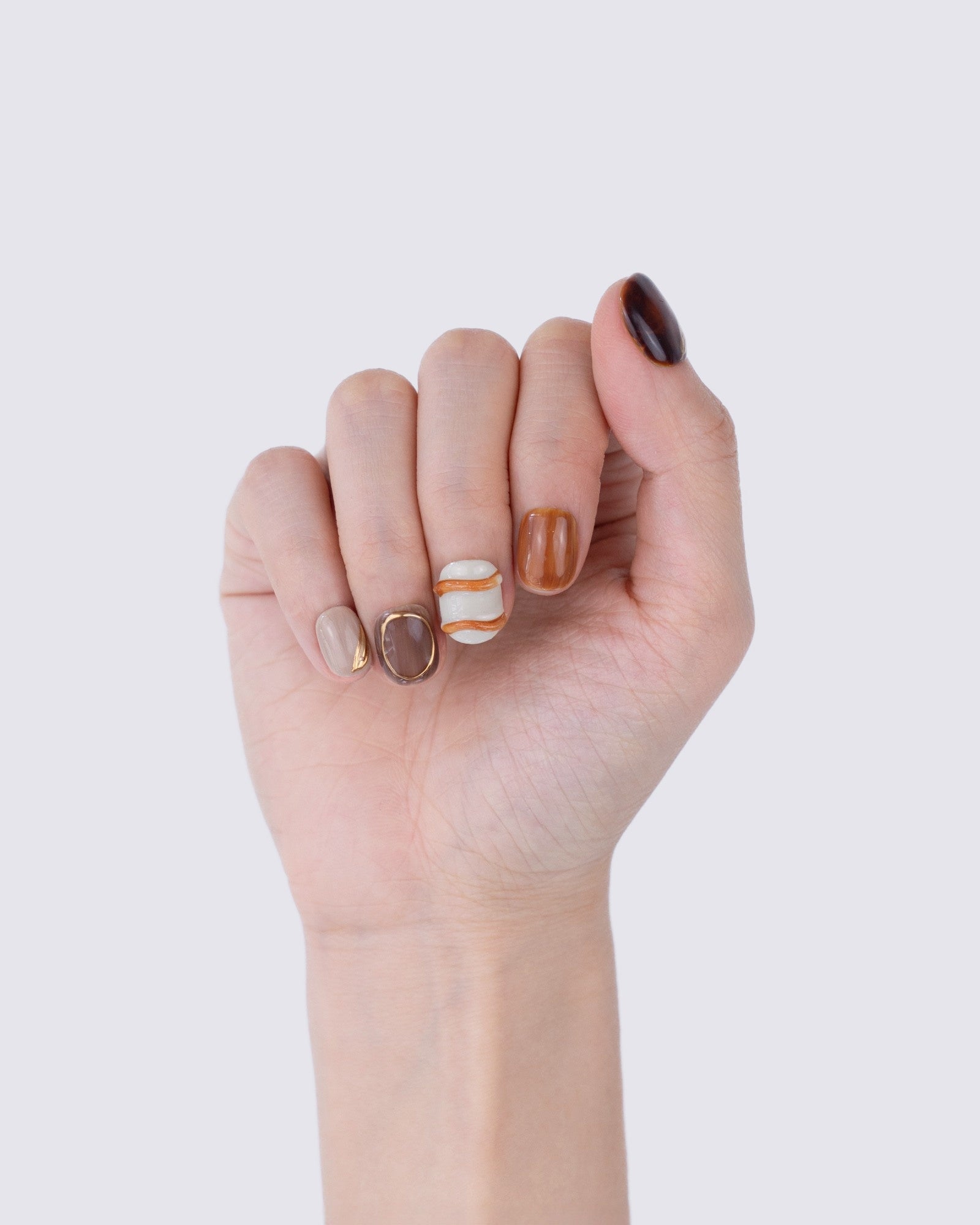 Toffee Swirl 3D Press Ons