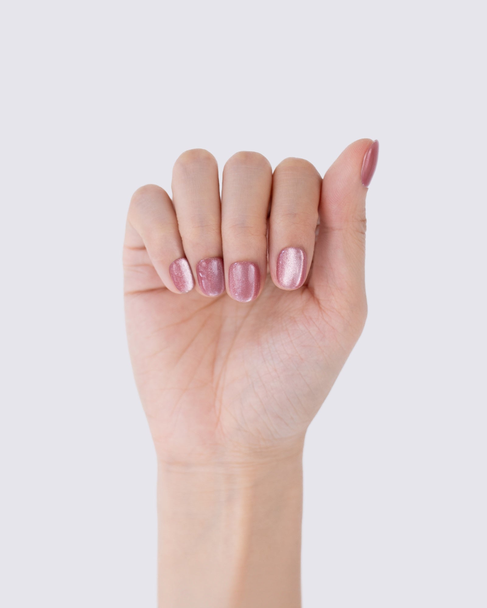 Rose Glimmer Cat Eye Press Ons