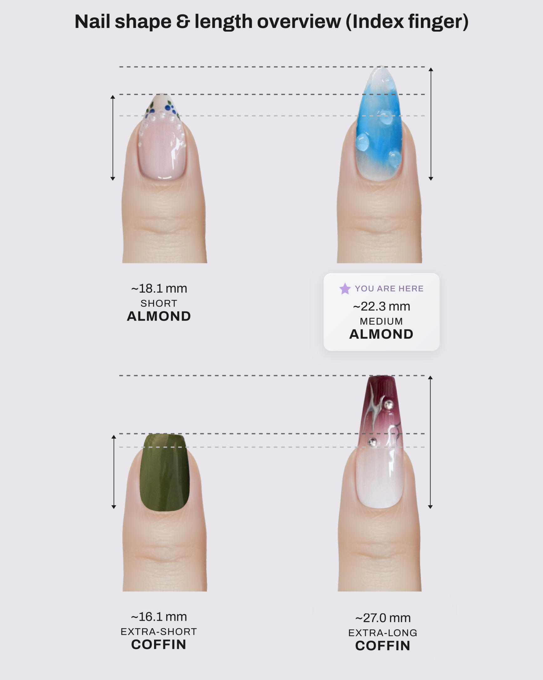 Violet Glimmer Press Ons