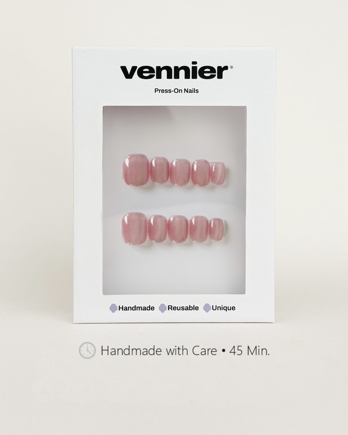 Rose Glimmer Cat Eye Press Ons