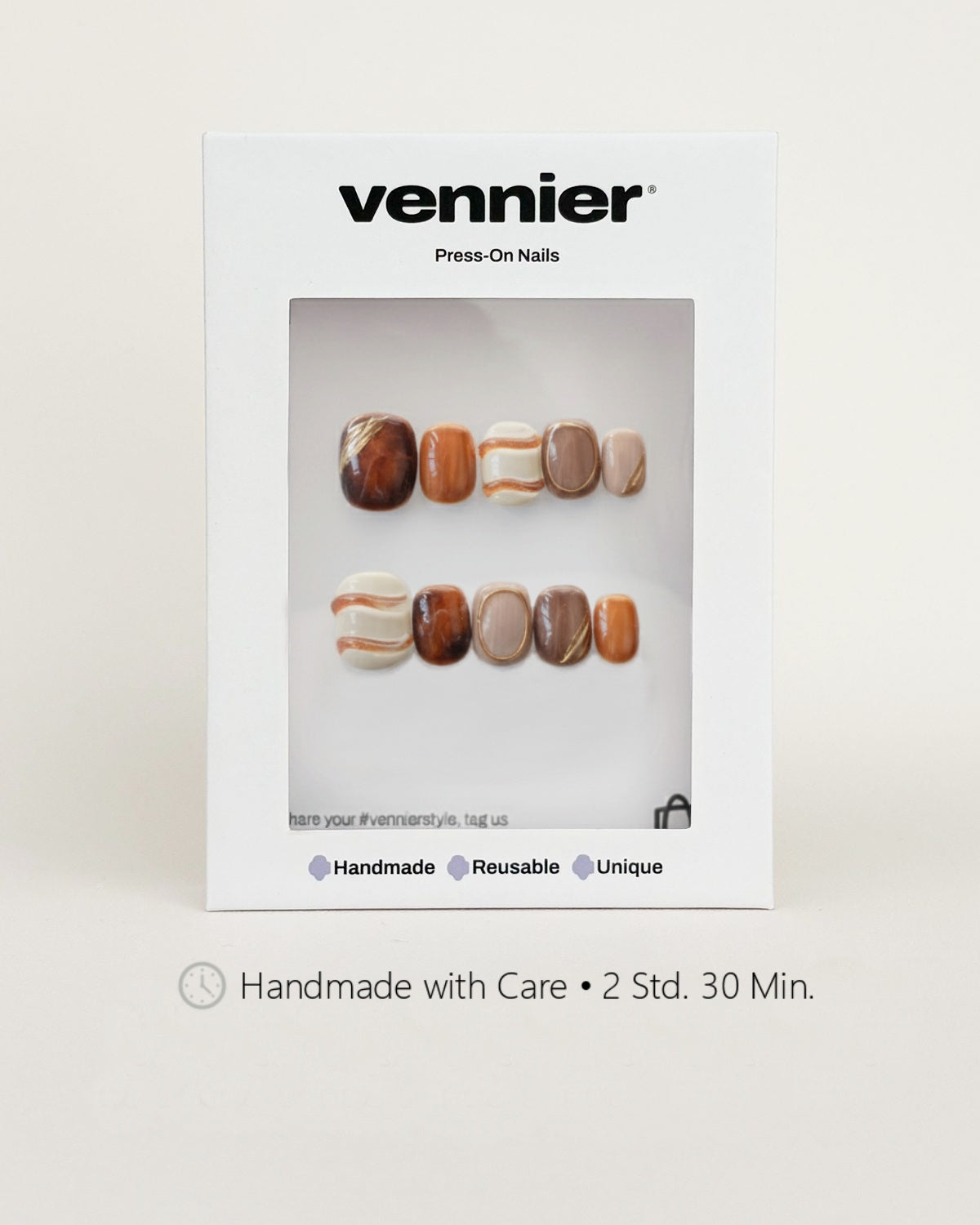 Toffee Swirl 3D Press Ons