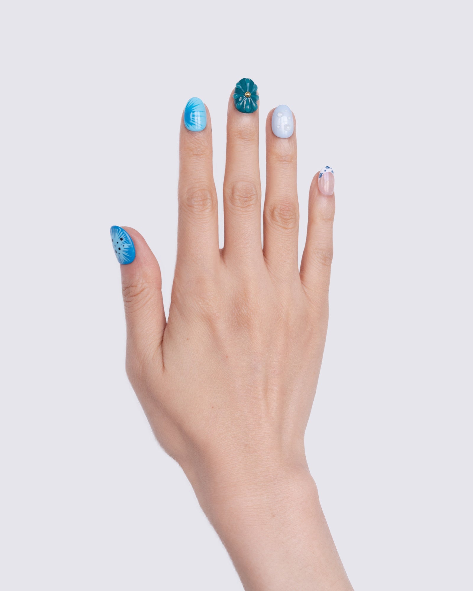 Icy Blue 3D Press Ons