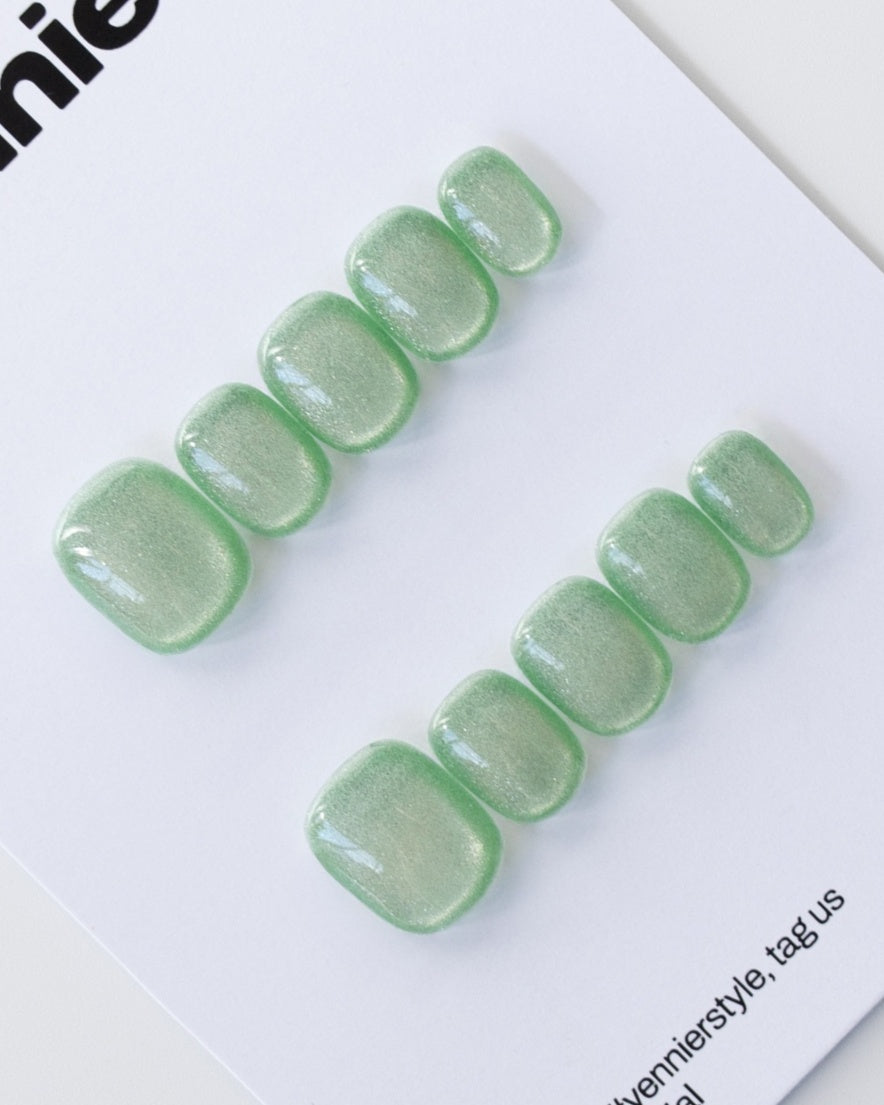 Mint Cat Eye Press Ons