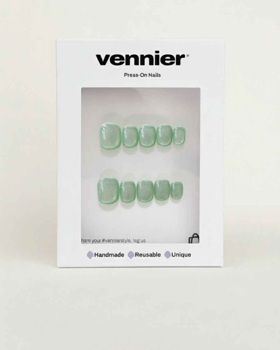 Mint Cat Eye Press Ons