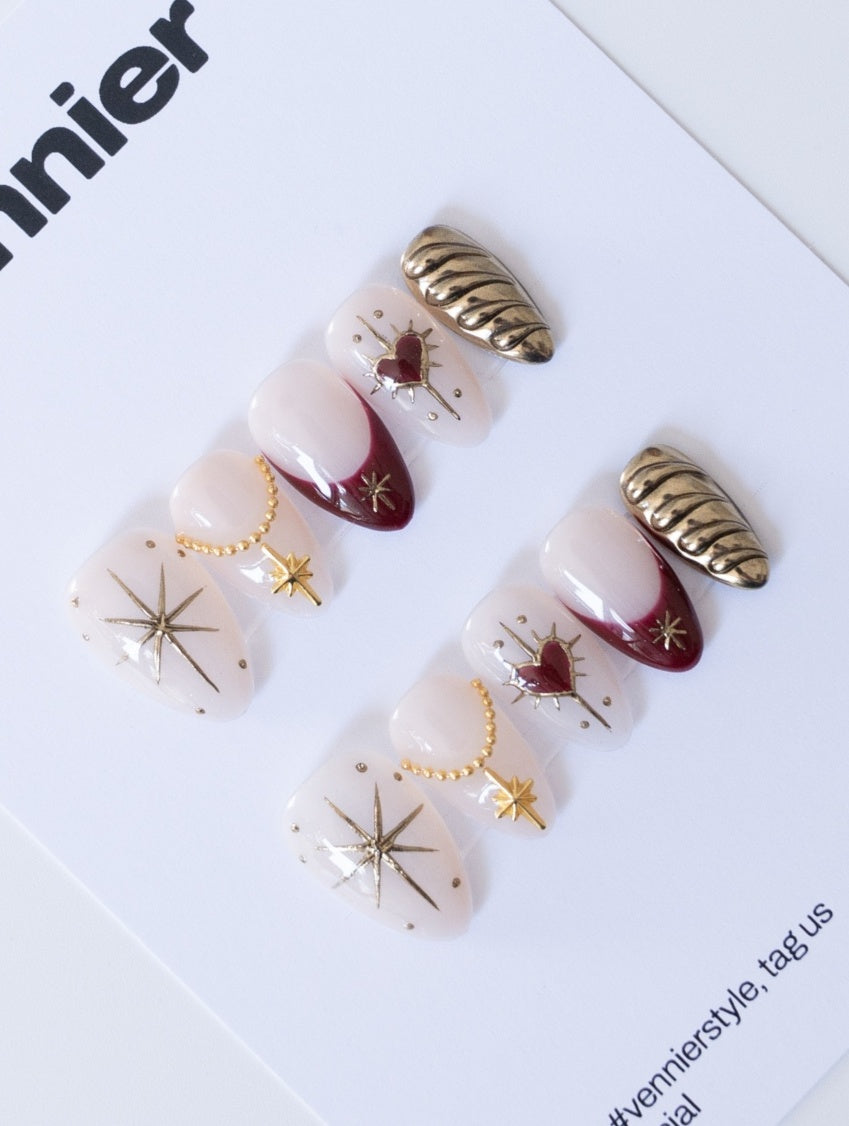 Royal Heart 3D Press Ons