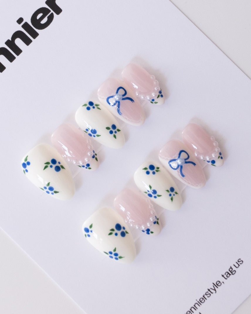 Porcelain Ribbon 3D Press Ons