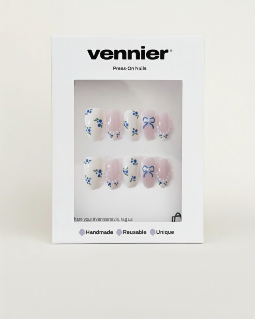 Porcelain Ribbon 3D Press Ons