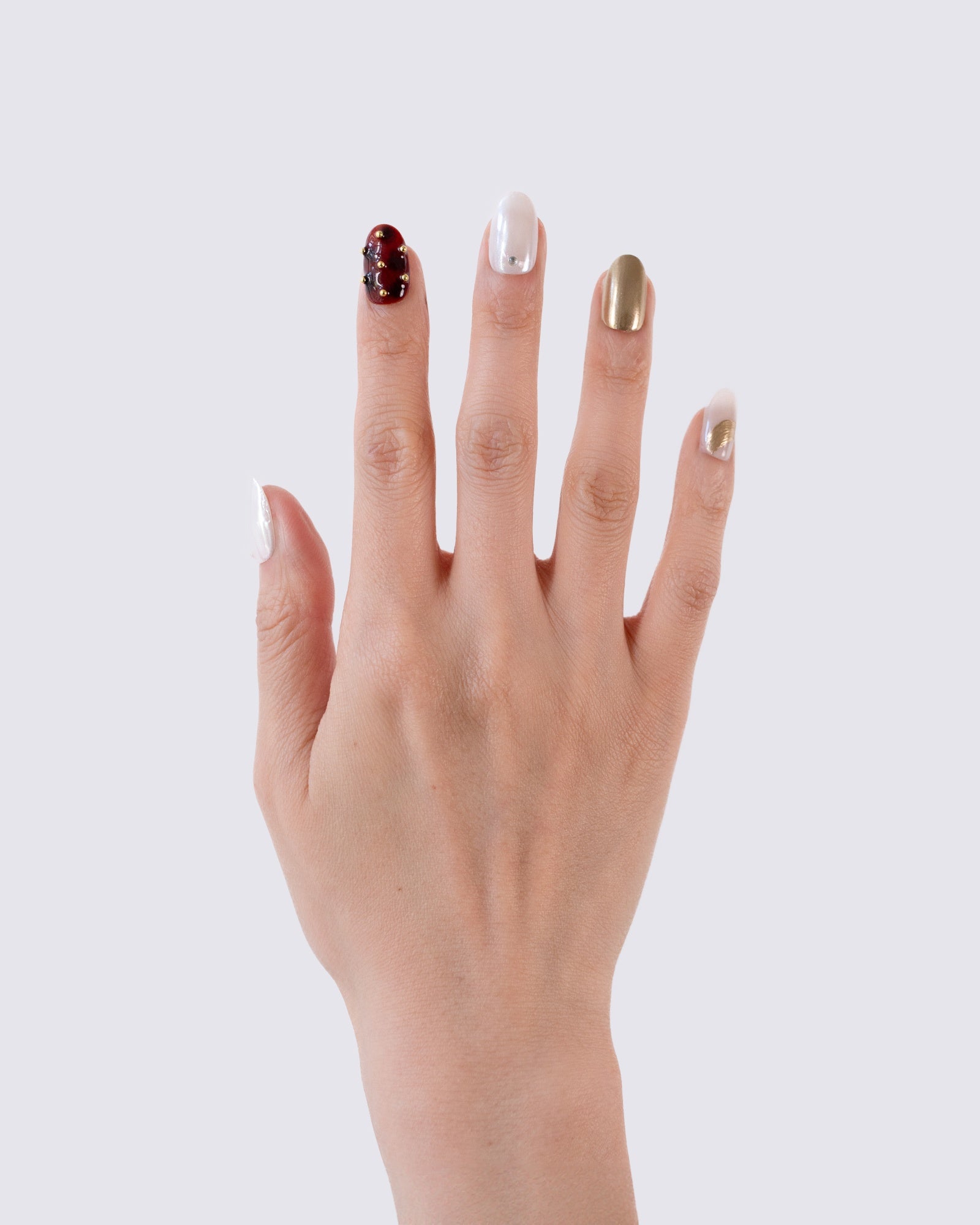 Maroon Shell 3D Press Ons