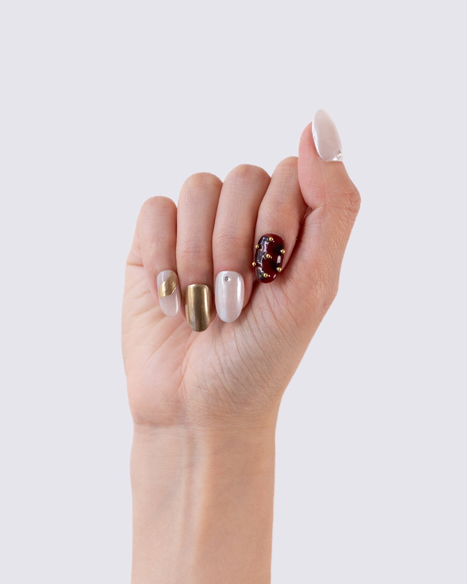 Maroon Shell 3D Press Ons