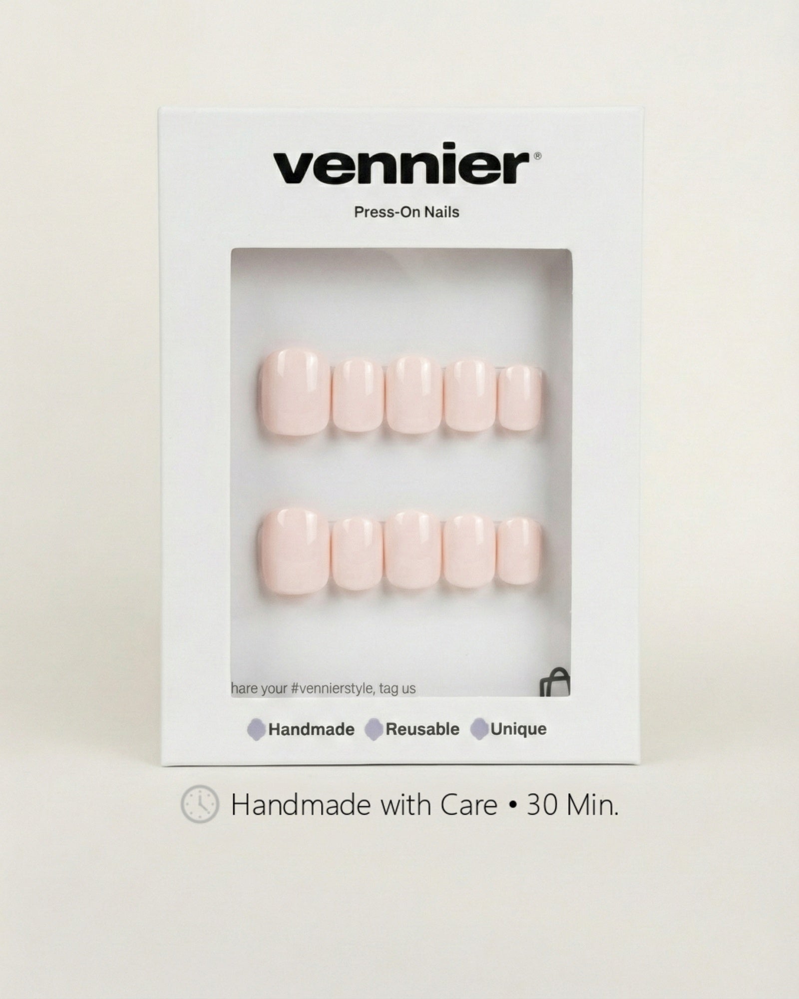 Cream Blush Press Ons