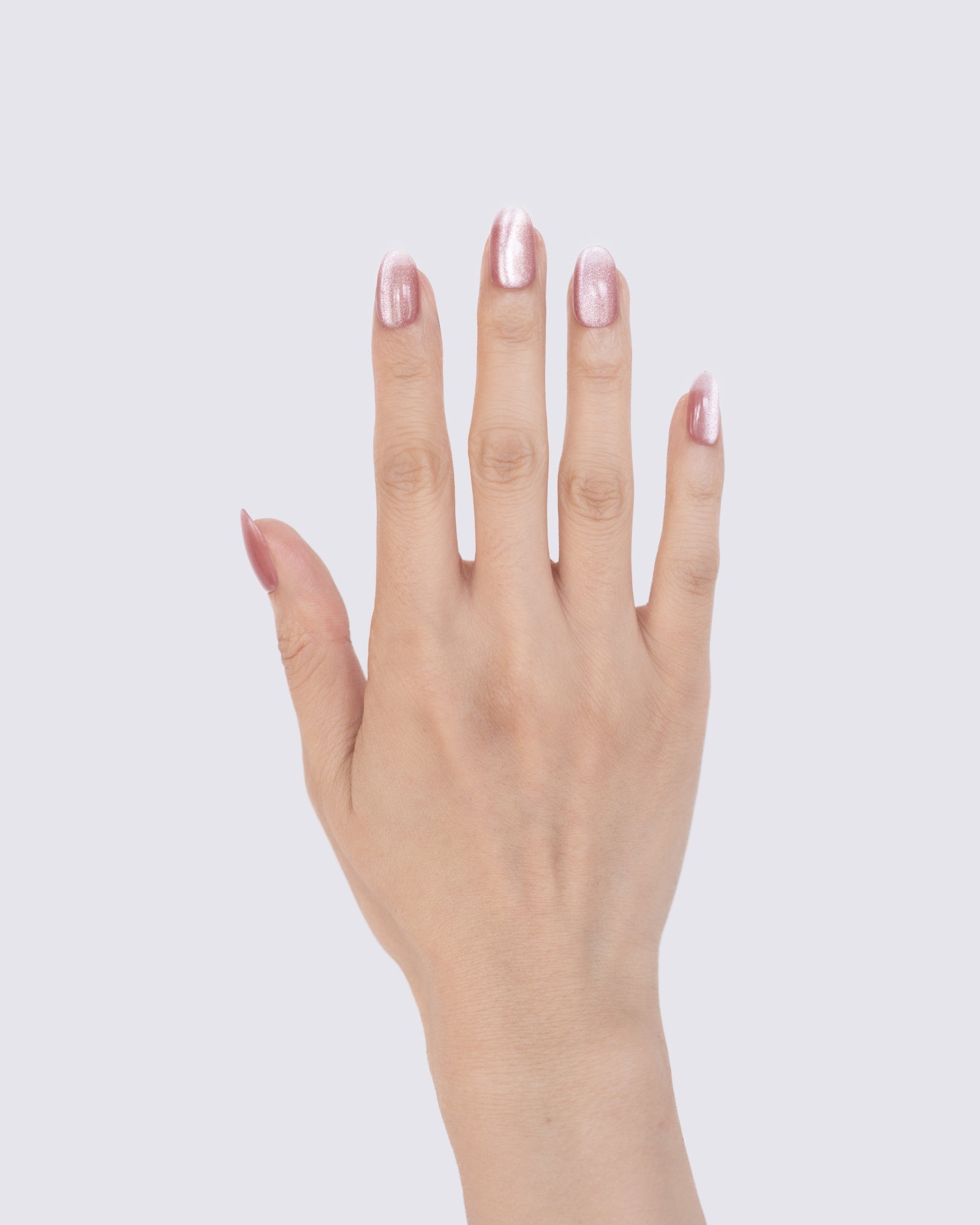 Rose Glimmer Cat Eye Press Ons