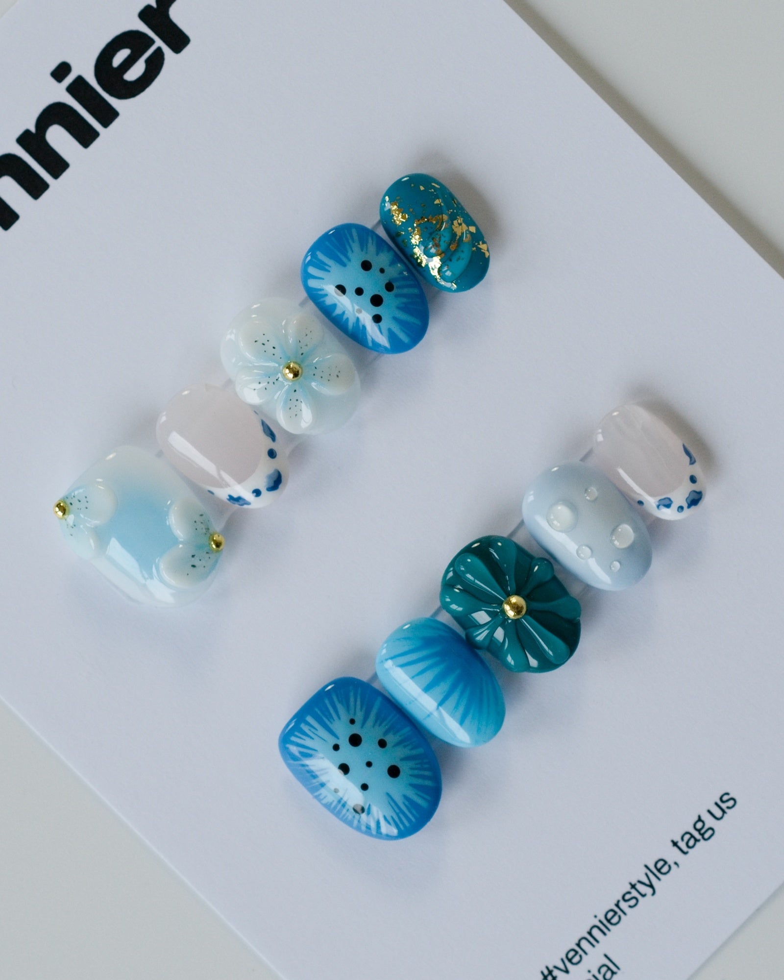 Icy Blue 3D Press Ons