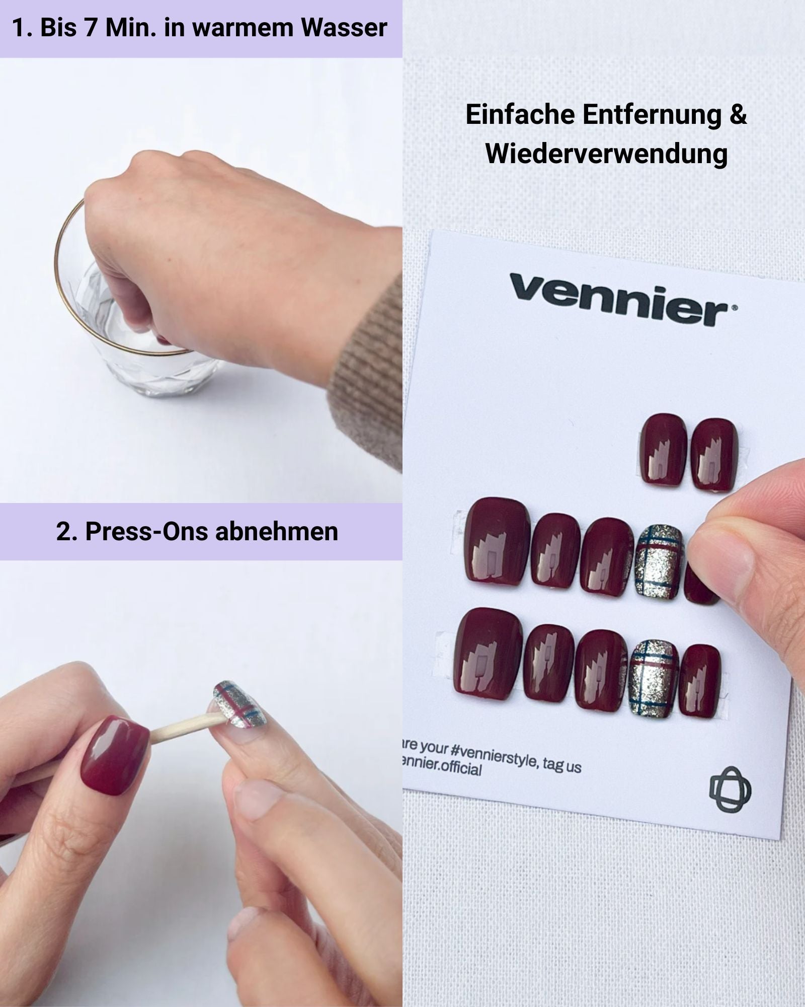 Merlot Wine Press On Nails