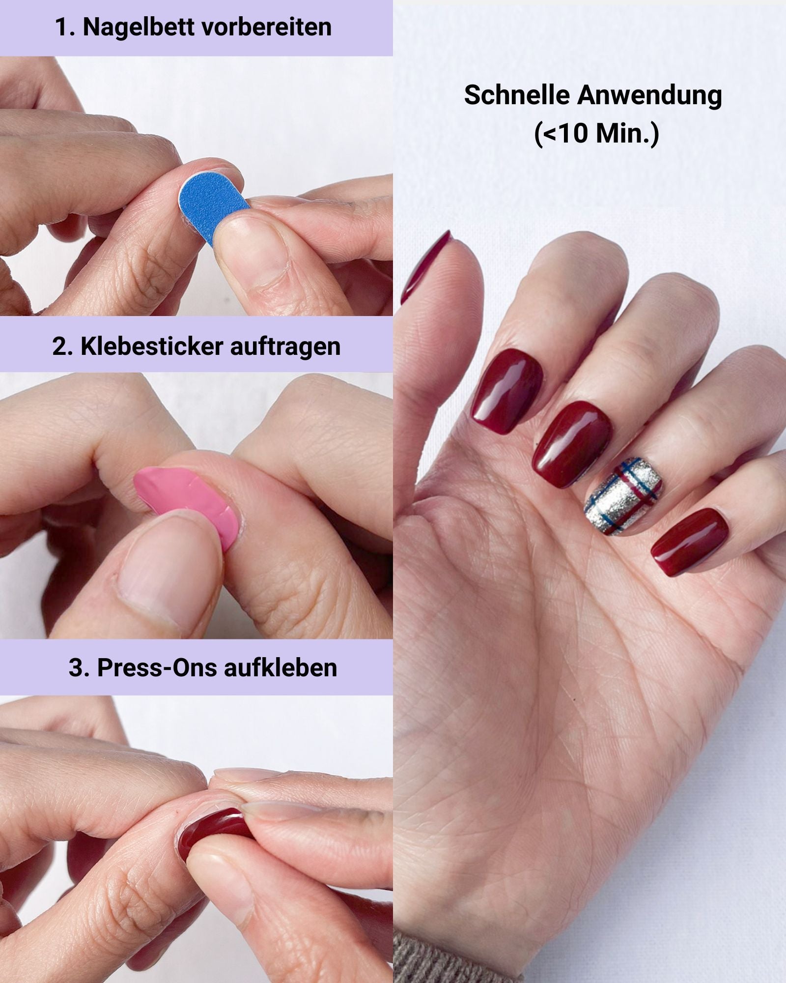 Merlot Wine Press On Nails