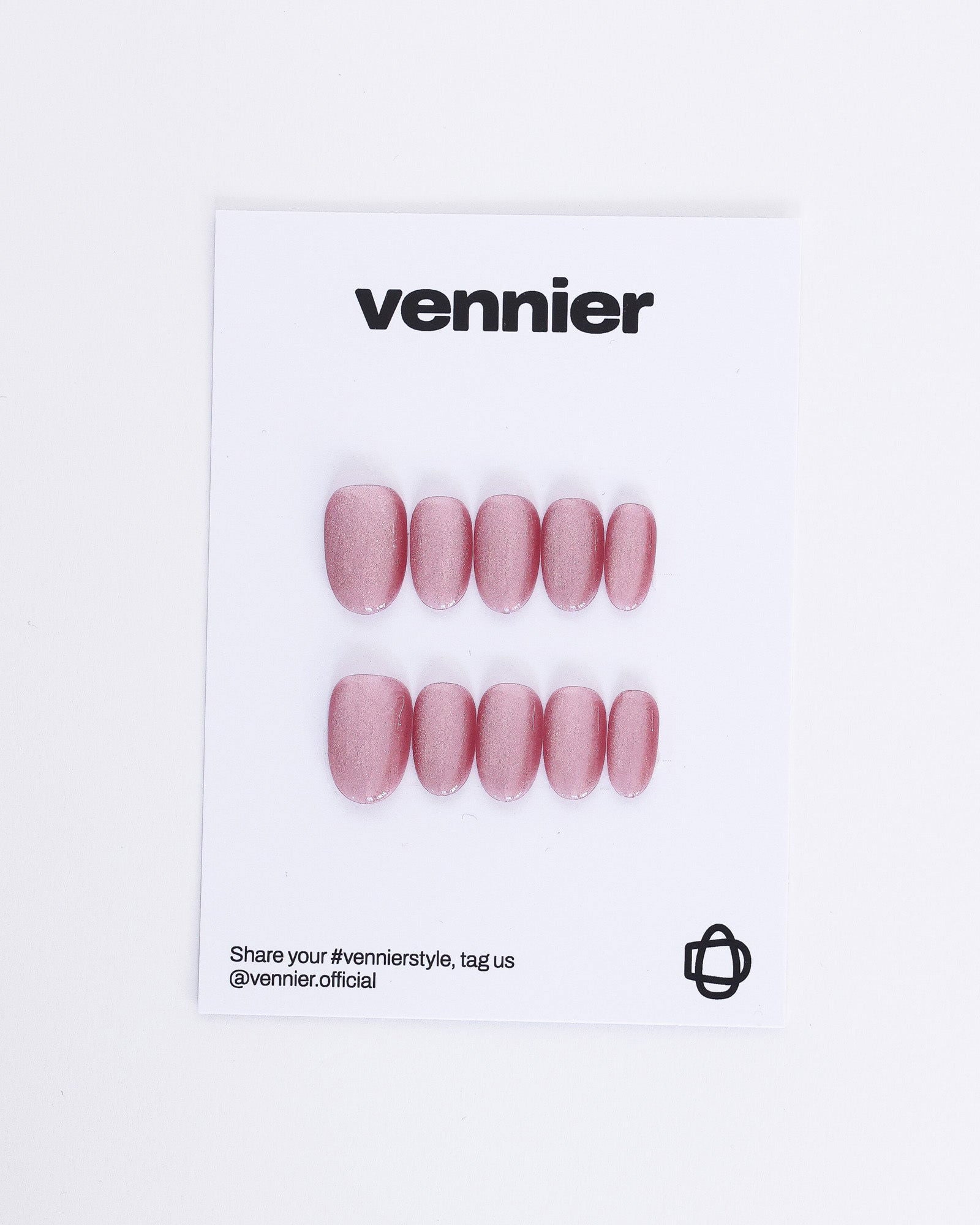 Rose Glimmer Cat Eye Press On Nails - Vennier - 