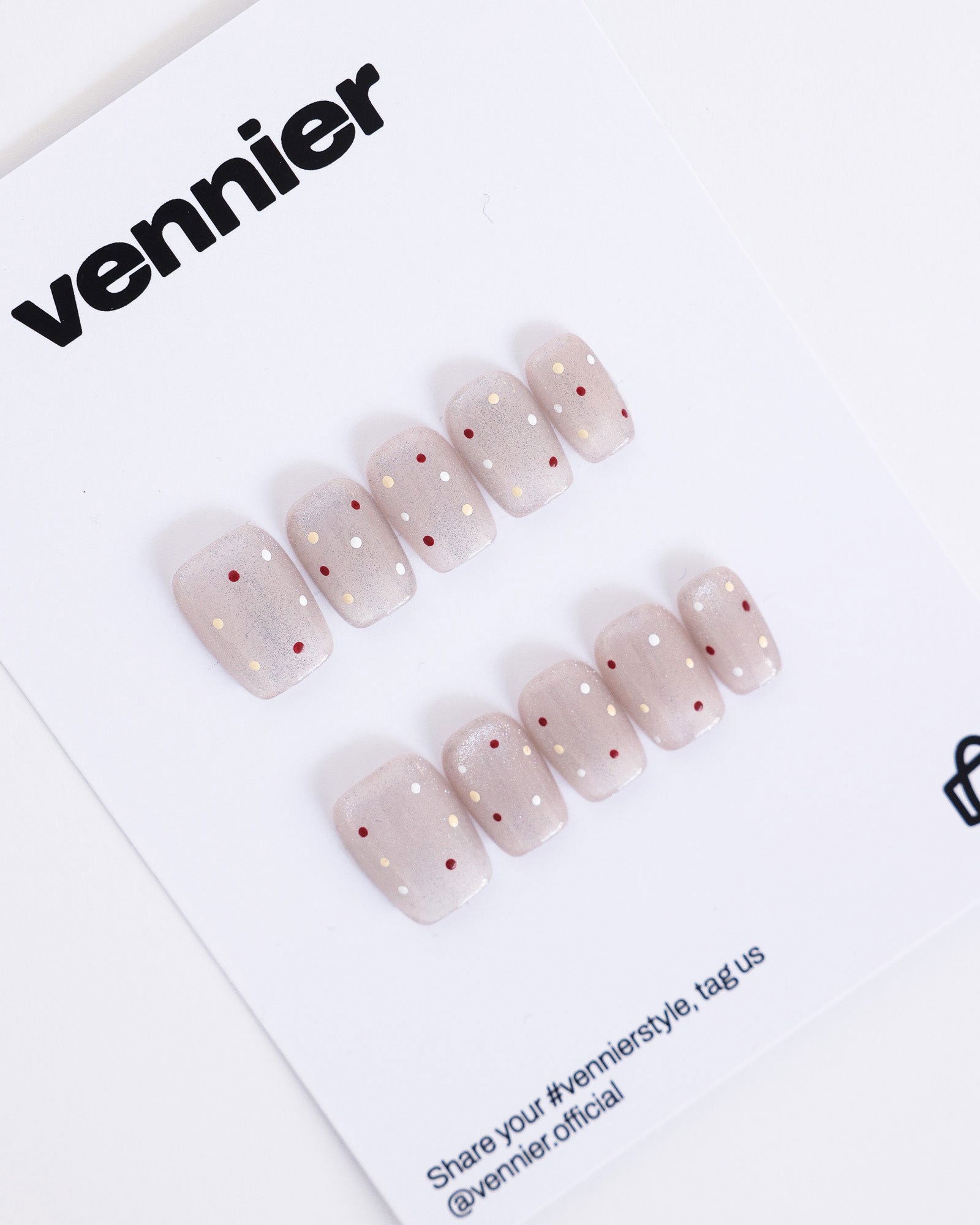 Soft Confetti Cat Eye Press On Nails - Vennier - 