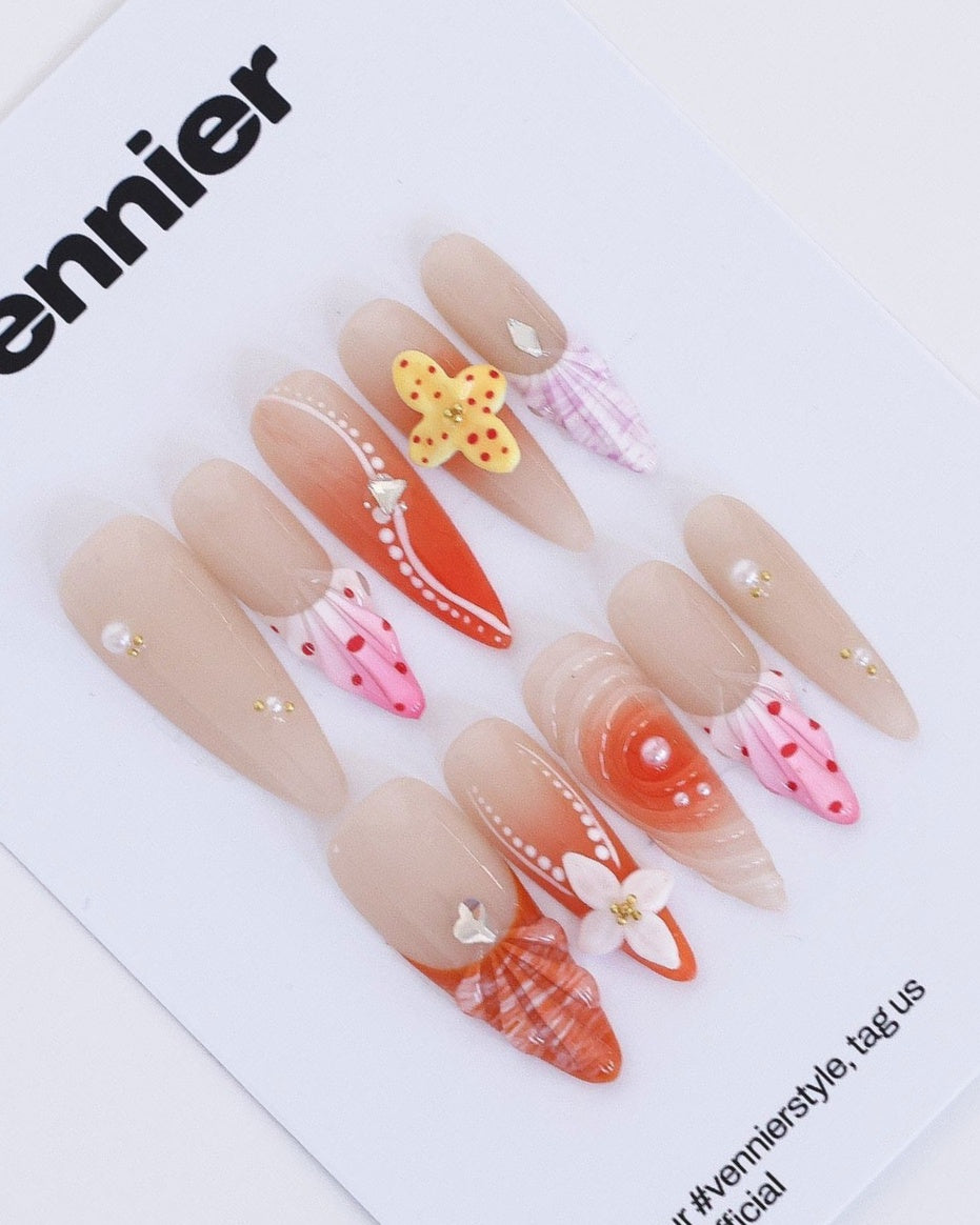 Tropical Bloom 3D Press Ons