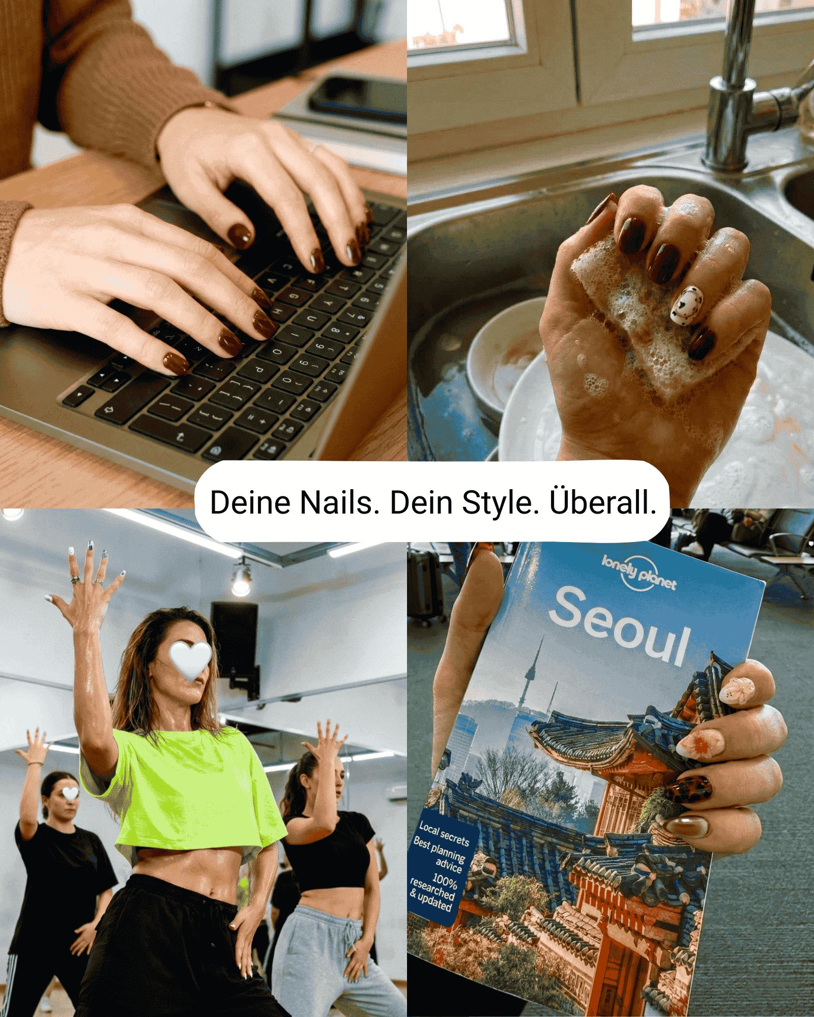 Chestnut Amber Press Ons