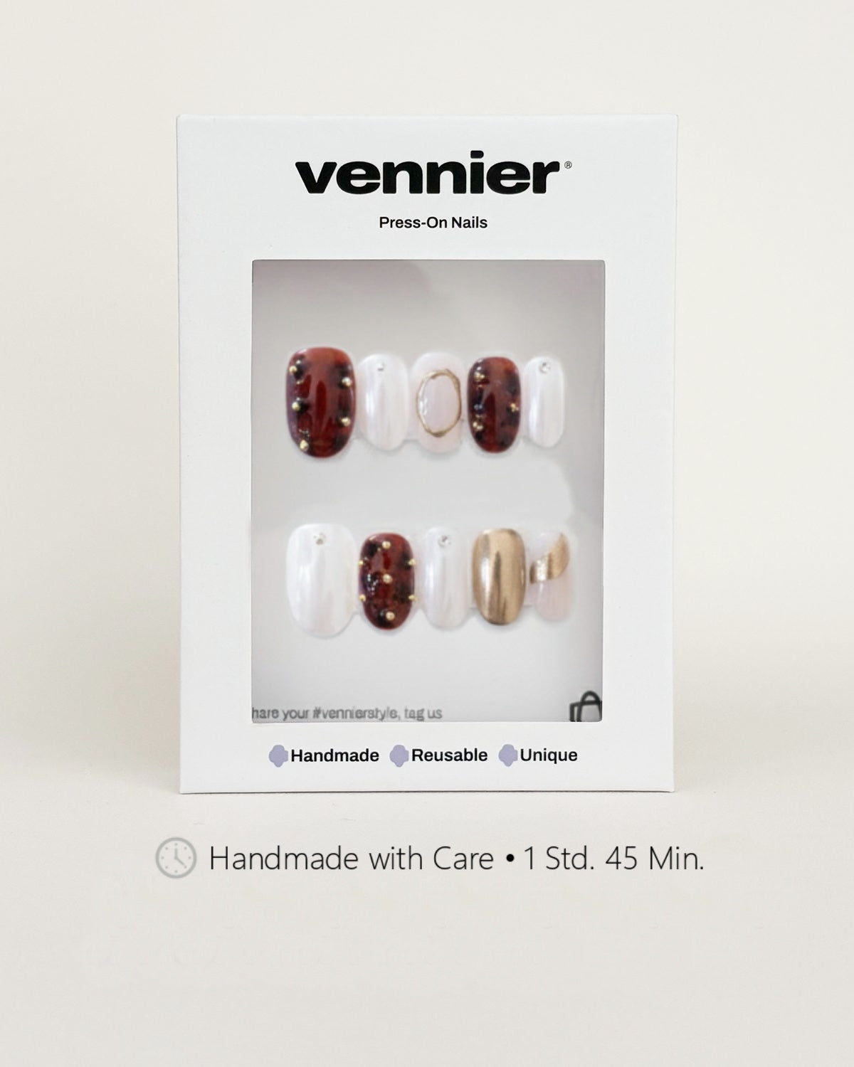 Maroon Shell 3D Press Ons