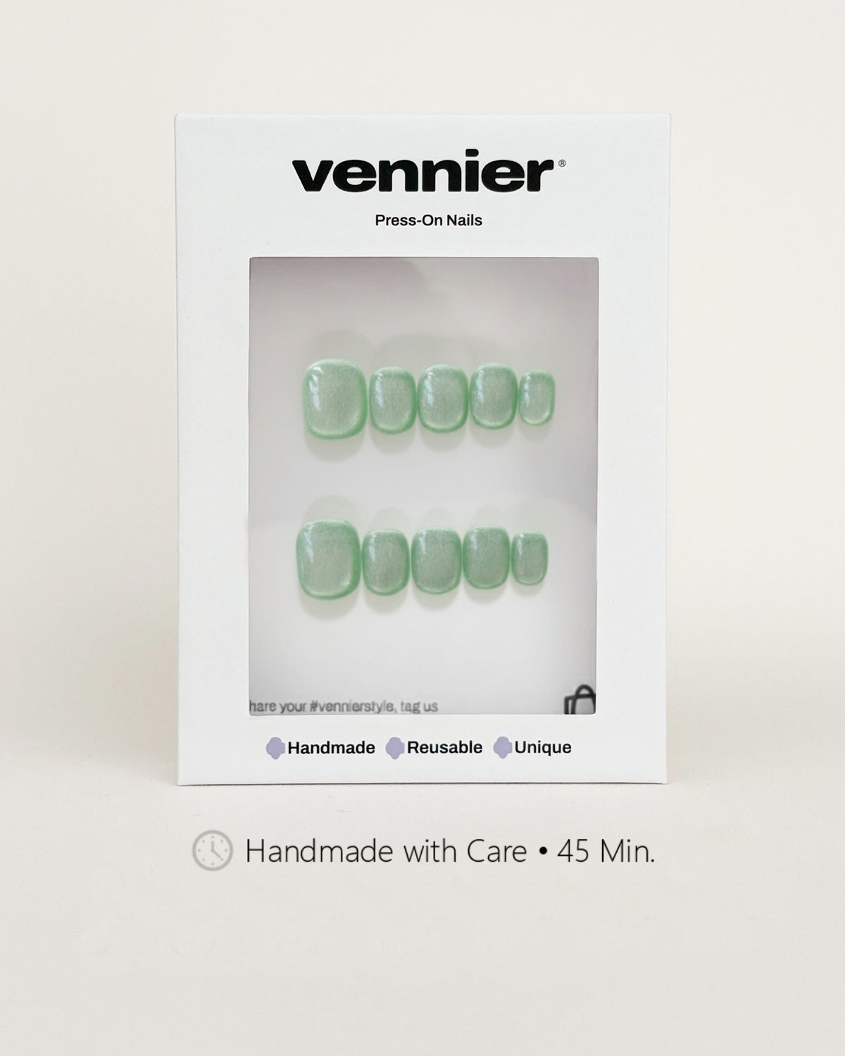 Mint Cat Eye Press Ons