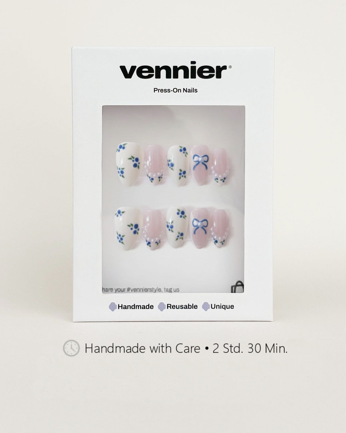 Porcelain Ribbon 3D Press Ons