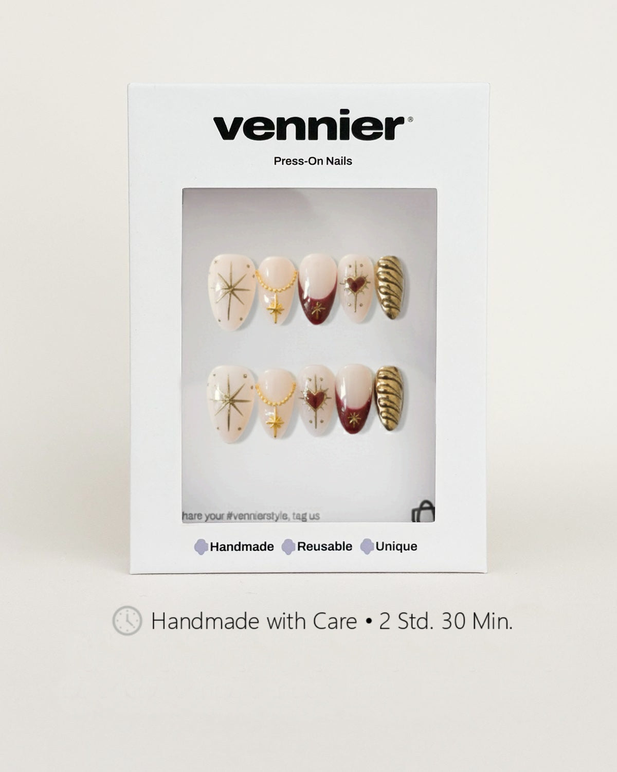 Royal Heart 3D Press Ons