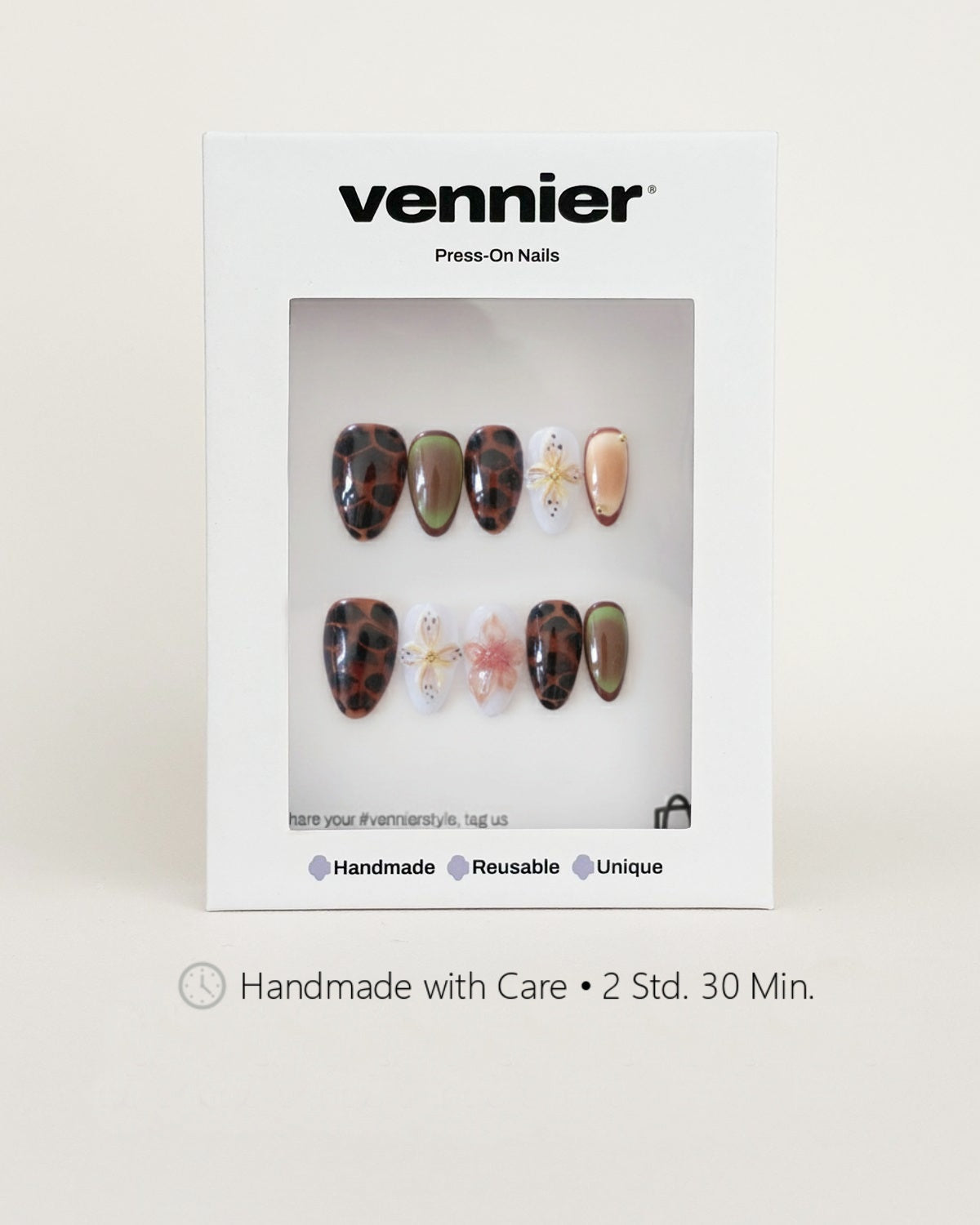 Tortoise Bloom 3D Press Ons